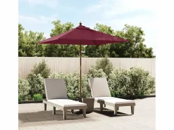 Garden Furniture Sombrilla|Daranor Sombrilla de jardín poste de madera rojo burdeos 198x198x231 cm