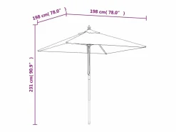 Garden Furniture Sombrilla|Daranor Sombrilla de jardín con poste de madera terracota 198x198x231cm