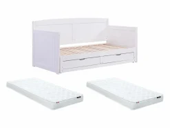Vente-unique Cama Diván|Cama Nido|Daybed de 90 x 190 o 180 x 190 cm en pino y MDF con somier de láminas - DINIVA