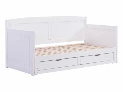 Vente-unique Cama Diván|Cama Nido|Daybed de 90 x 190 o 180 x 190 cm en pino y MDF con somier de láminas - DINIVA