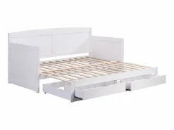Vente-unique Cama Diván|Cama Nido|Daybed de 90 x 190 o 180 x 190 cm en pino y MDF con somier de láminas - DINIVA
