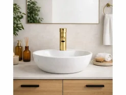 Essebagno Deco mezclador de lavabo bajo oro cepillado Dorado Discount