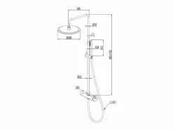 Essebagno Columna De Ducha|Delice II columna de ducha mecánica oro cepillado