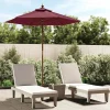Garden Furniture Delinra Sombrilla de jardín con poste de madera rojo burdeos 196x231 cm Hot