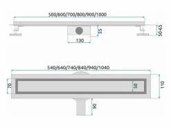 Rea Cañería|Desagüe lineal Neox Pro 900 Brush Steel de alta calidad de acero inoxidable AISI 304