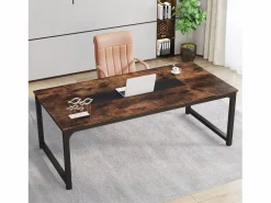 Tribesigns Desk informático, Escritorio para portátil, Mesa de estudio, Escritorio de estudio para teletrabajo, 180 x 90 x 77 cm, Marrón rústico Marru00f3n Online
