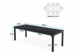 Despacho informático, Despacho para portátil, Mesa de estudio, Mesa para portátil, Doble escritorio largo 200 x 70 x 75 cm,^Tribesigns Best