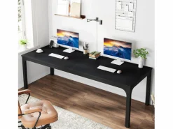 Despacho informático, Despacho para portátil, Mesa de estudio, Mesa para portátil, Doble escritorio largo 200 x 70 x 75 cm,^Tribesigns Best