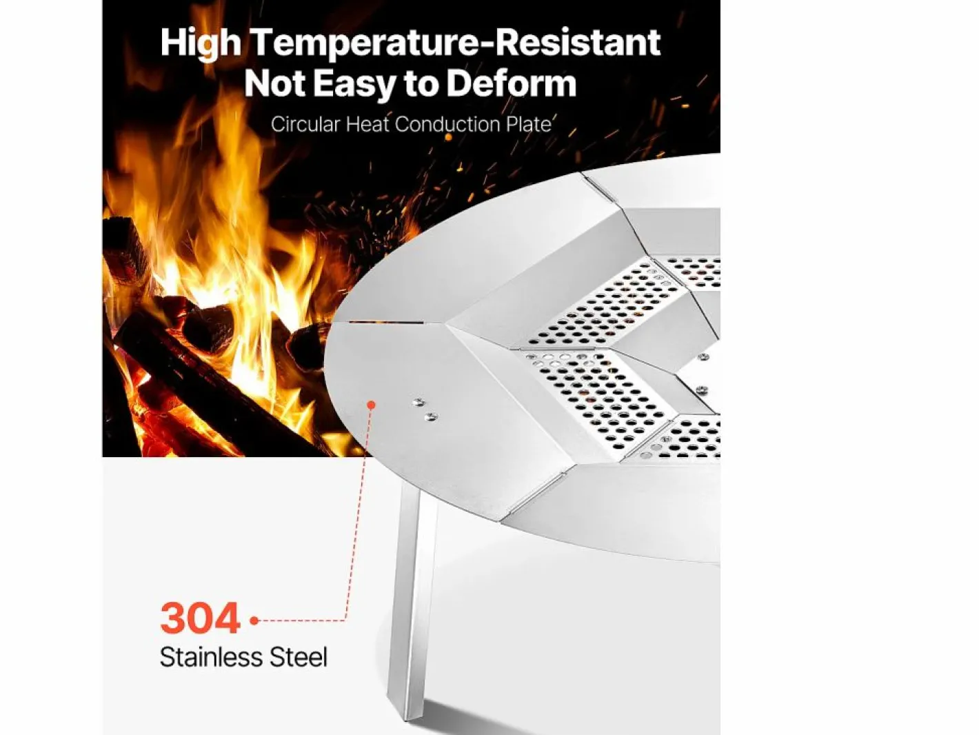 Difusor de Calor SucceBuy para Brasero, 68.5x25.4 cm Protección Redonda para Fogata de Acero Inoxidable 304, Tapa de Quemador Desmontable Plateado Sale
