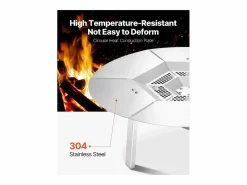 Difusor de Calor SucceBuy para Brasero, 63.5x25.4 cm Protección Térmica Redonda para Fuego de Madera, Difusor de Calor de Acero Inoxidable 304 Plateado New