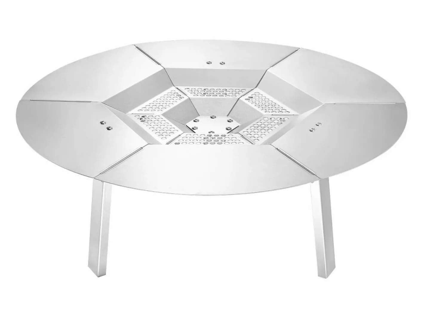 Difusor de Calor SucceBuy para Brasero, 63.5x25.4 cm Protección Térmica Redonda para Fuego de Madera, Difusor de Calor de Acero Inoxidable 304 Plateado New
