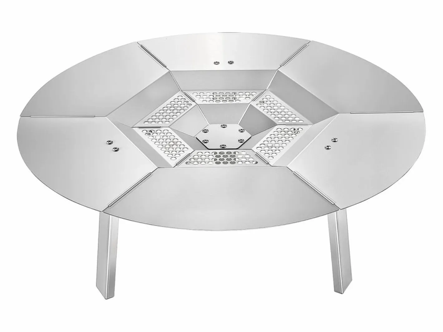 Difusor de Calor SucceBuy para Brasero, 63.5x25.4 cm Protección Térmica Redonda para Fuego de Madera, Difusor de Calor de Acero Inoxidable 304 Plateado New