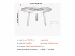 Difusor de Calor SucceBuy, 50.8x25.4 cm Protección Térmica Redonda, Difusor de Calor de Acero Inoxidable 304 con Tapa de Quemador Desmontable^ Outlet