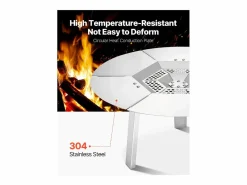 Difusor de Calor SucceBuy, 50.8x25.4 cm Protección Térmica Redonda, Difusor de Calor de Acero Inoxidable 304 con Tapa de Quemador Desmontable^ Outlet