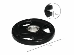 discos de levantamiento de pesas de 10 kg, Tri-Grip, goma, acero, (32 x 32 x 4 cm) Negro Clearance