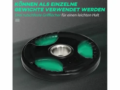 discos de levantamiento de pesas de 10 kg, Tri-Grip, goma, acero, (32 x 32 x 4 cm) Negro Clearance
