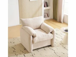 KOMHTOM Sillón|Diseño moderno, tela de chenilla, sillón extragrande, sillón decorativo, sofá individual,