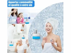 Accesorios De Wc|Dispensador automático de enjuague bucal 550ml con 2 vasos magnéticos - Dosificación ajustable, diseño blanco impermeable