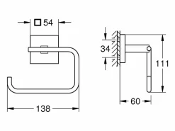 GROHE Accesorios De Wc|Dispensador de papel Start Cube cromado