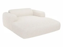 Maison Céphy Diván de 2 plazas de tela rizada de color POGNI de Blanco Outlet