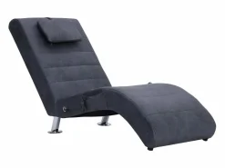 Diván de masaje con almohada de piel de ante artificial^vidaxl New