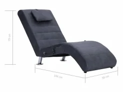 Diván de masaje con almohada de piel de ante artificial^vidaxl New