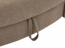 Vente-unique Diván Cama|Diván (ángulo derecho) convertible de tela marrón con cojines grises PENELOPE