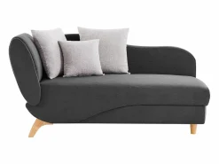 Diván (ángulo derecho) convertible de tela antracita con cojín gris PENELOPE^Vente-unique Hot
