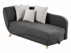 Diván (ángulo derecho) convertible de tela antracita con cojín gris PENELOPE^Vente-unique Hot