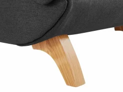 Vente-unique Diván Cama|Diván (ángulo derecho) convertible de tela antracita con cojines grises PENELOPE