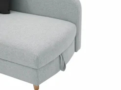 Vente-unique Diván (ángulo izquierdo) convertible de tela con cojines antracita PENELOPE Gris claro Best