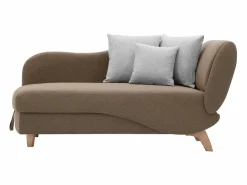 Diván (ángulo izquierdo) convertible de tela marrón con cojines grises PENELOPE^Vente-unique Clearance