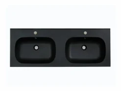 Doble lavabo encastrable de resina efecto piedra, , Ancho 120 x 46 cm, ATIWA^Shower & Design New