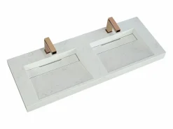 Shower & Design Lavabo|Doble lavabo suspendido 120 cm efecto mármol - KODIAK