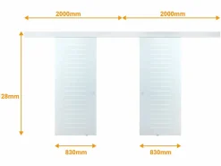 Vente-unique Doble puerta corredera ASTANA Alt.205xAncho 166cm Cristal Transparente Hot