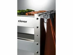 - Barbacoa de carbón con ruedas CLOVER – Acero inoxidable 18/10, estantes regulables, 59 × 40,5 × 82 cm-^Don Hierro Sale