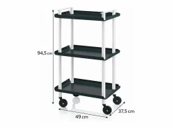 Don Hierro Mueble Camarera|- Carrito auxiliar LEKY, armazón blanco, 3 estantes. Multifuncional, práctico y decorativo-