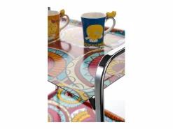 Don Hierro - Carrito auxiliar plegable BAUHAUS cromado con ruedas – 2 niveles y 4 posiciones- Multicolor Sale