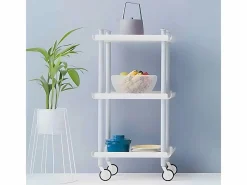 Don Hierro - Carrito auxiliar LEKY, armazón , 3 estantes. Multifuncional, práctico y decorativo- Blanco Outlet