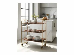 - Carrito auxiliar plegable BAUHAUS dorado con ruedas – 3 niveles y 3 posiciones-^Don Hierro Best