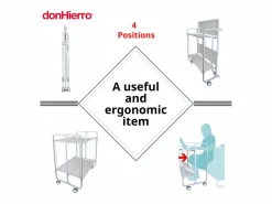 - Carrito auxiliar plegable BAUHAUS cromado con ruedas – 2 niveles y 4 posiciones-^Don Hierro New