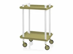 Don Hierro - Carrito auxiliar LEKY, armazón blanco, 2 estantes. Multifuncional, práctico y decorativo- Caqui Online