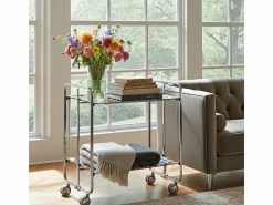 Don Hierro - Carrito auxiliar plegable BAUHAUS cromado con ruedas – 2 niveles y 4 posiciones- Multicolor New