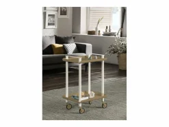 - Carrito auxiliar LEKY, armazón blanco, 2 estantes. Multifuncional, práctico y decorativo-^Don Hierro Online