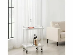 Don Hierro - Carrito auxiliar LEKY, armazón , 2 estantes. Multifuncional, práctico y decorativo- Blanco