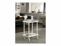 Don Hierro - Carrito auxiliar LEKY, armazón , 2 estantes. Multifuncional, práctico y decorativo- Blanco