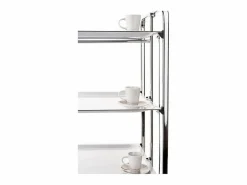- Carrito auxiliar plegable BAUHAUS cromado con ruedas – 3 niveles y 3 posiciones-^Don Hierro