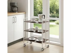 - Carrito auxiliar plegable BAUHAUS blanco con ruedas – 3 niveles y 3 posiciones-^Don Hierro New