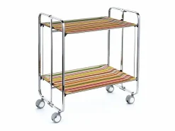 Don Hierro - Carrito auxiliar plegable BAUHAUS cromado con ruedas – 2 niveles y 4 posiciones- Multicolor Sale