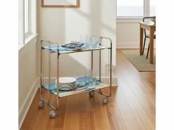 - Carrito auxiliar plegable BAUHAUS cromado con ruedas – 2 niveles y 4 posiciones-^Don Hierro Sale